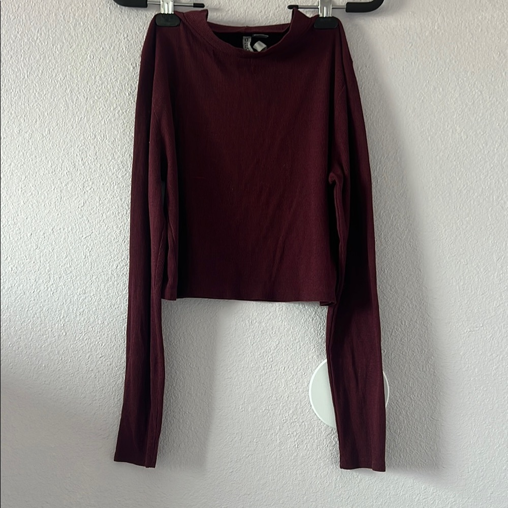 Women's Long Sleeve Top - Burgundy
